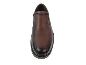 Mocasines de Cuero Marrón para Hombre, Estilo Slip-On, Punta Redonda, Suela Acolchada de TPR, para Oficina, Trabajo, Todas las Temporadas, Estilo Sólido - Product Image 2