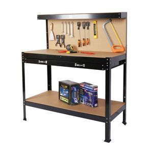 Steel Workbench with <b>Tool</b> Storage Drawer and Peg <b>Board</b> 63\" Workshop Work Bench for <b>Tool</b> Cabinets - Product Image 2