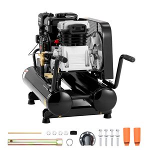 Compressore d'aria a benzina a doppio serbatoio da 9 galloni, 6.5HP 9CFM, con pompa a pistone e ruote, pressione massima 115PSI - Product Image 1