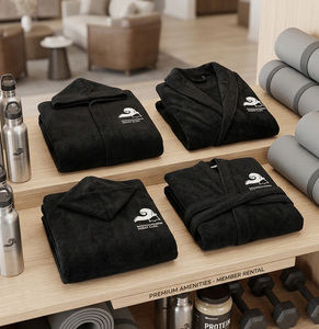 Promo Luxury Sports Bathrobe 100% Cotton Disposable Cooling Unisex with Logo for Fitness Club Gym <b>Boxing</b> Team - Product Image 6