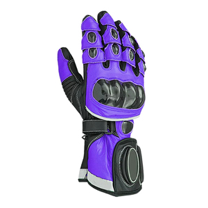 Gants de moto en cuir pour la course, à doigts complets, compatibles écran tactile, écologiques, respirants, protection quatre saisons, sport, polyester - Product Image 3