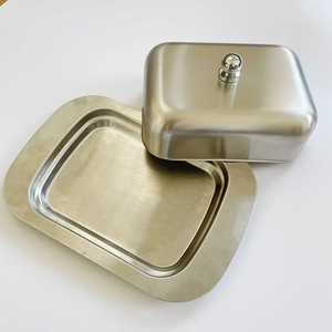 JANNAT EXPORT SSBB-13 Stainless Steel Butter Storage Box Buckle Lid Dishwasher Safe Eco-Friendly Customizable Size Food Grade - Product Image 4