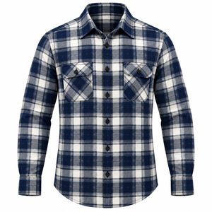 Wholesale Men <b>Plaid</b> Flannel <b>Shirt</b> Heavy Cotton Casual Button Down <b>Shirt</b> Long Sleeve Check <b>Shirt</b> Custom Mens Work Flannel <b>Shirt</b> - Product Image 1