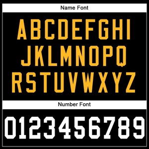 Maillot de football personnalisé noir, blanc et or en maille respirante, extensible dans quatre directions, pour l'entraînement des équipes de football américain - Product Image 3