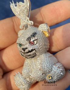 จี้หมีโกรธประดับเพชรโมอิสซาไนต์ VVS ผ่านการทดสอบเพชร  ทำจากเงินแท้ 925 สไตล์ฮิปฮอป - Product Image 6