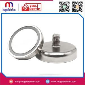 Aimant en pot en néodyme NdFeB N35-N52 robuste avec filetage externe M6 M8, revêtement nickelé, pour montage industriel - Product Image 6