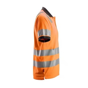 Polo de sécurité haute visibilité réfléchissant et respirant en polyester certifié CE pour ingénieurs de la construction avec logo personnalisable - Product Image 6