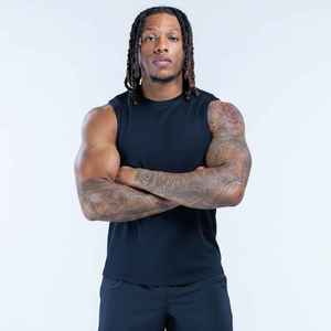 Men's O-Neck Solid <b>Black</b> <b>Tank</b> <b>Top</b> Casual <b>Knitted</b> Cotton Sleeveless <b>Top</b> for Active Lifestyle - Product Image 1