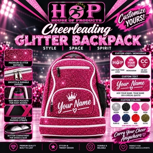 Mochila brillante para niñas jóvenes, mochila colorida con purpurina, ligera, duradera, para animadoras, práctica escolar, deportes. - Product Image 3