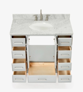 Mueble de Baño Mary de 43 Pulgadas con Lavabo Individual, Solo Mueble, 3 Opciones de Acabado, Venta al Por Mayor, Fábrica en Vietnam - Product Image 5