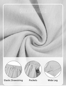 Pantalones Deportivos para Mujer con Logotipo Personalizado OEM, Pantalones Rectos de Color Sólido, Talla Grande, Pierna Ancha, Corte Holgado - Product Image 5