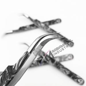 Pinzas para Pestañas de Acero Inoxidable con Punta de Fibra a 90 Grados y Punta Dentada para Cejas, Opción de Logotipo Personalizado - Venta al Por Mayor - Product Image 5