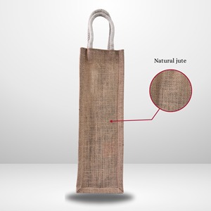 ถุงผ้ากระสอบสำหรับใส่ขวดไวน์พร้อมหูหิ้วเชือกฝ้าย ใช้ซ้ำได้ - Product Image 6