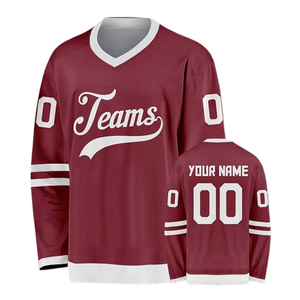 Premium Quality Polyester Hockey Jersey Anti-Bacterial Printed Team <b>Name</b> Your <b>Name</b> & Number Sublimated Ice Hockey Uniform - Product Image 1