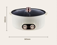Marmite Électrique Multifonctionnelle 7 Litres en Gros avec Contrôle Automatique du Thermostat, Revêtement Antiadhésif, Économe en Énergie, Transparente, Idéale pour Hôtels