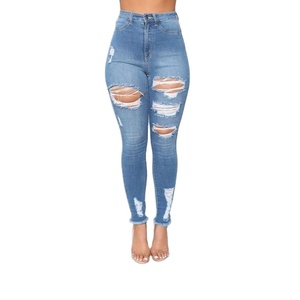 Roupas sexy da moda calças legging <span class=keywords><strong>jeans</strong></span> calças meia cintura justas <span class=keywords><strong>jeans</strong></span> justas rasgadas macias para mulheres da BD - Product Image 2