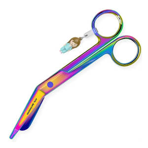 Tijeras de Enfermera para Zurdas con Diseño de Margarita, Tijeras de Acero Inoxidable para Vendajes con Punta Segura para un Corte Preciso - Product Image 2