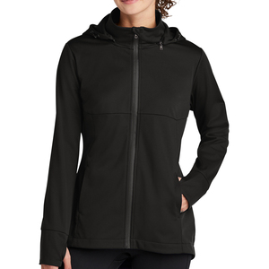 Chaqueta deportiva acolchada y transpirable para mujer con capucha, chaqueta softshell impermeable de punto para damas - Product Image 2