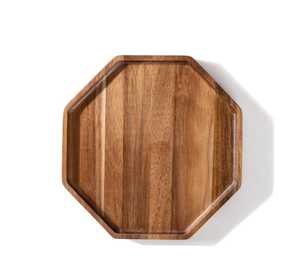 Juego de Bandejas Decorativas Octogonales de Madera, Platos Rústicos Geométricos Únicos, Diseño Moderno, Hechos a Mano, Venta al por Mayor para Catering - Product Image 1