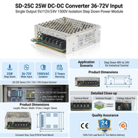 Convertisseur DC-DC isolé SD-25C 25W 36V 48V 72V vers 5V 12V 24V Alimentation à découpage large plage d'entrée 2:1 Certifié CE