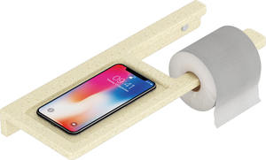 Boîte à mouchoirs minimaliste pour salle de bain avec support mural en acier inoxydable et plateau supérieur pour téléphone, idéale pour les hôtels haut de gamme et les boutiques. - Product Image 3