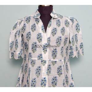 Nuevo Vestido de Verano para Mujer, Hecho a Mano en India, con Estampado Floral, de Algodón Puro, Tejido Natural, Ecológico, con Encaje, Superventas - Product Image 2