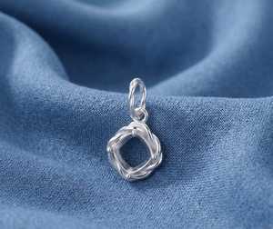Pendentif clou en argent sterling 925, serti d'une pierre semi-montée de 10 mm, à facettes coussin, pré-découpé, pour la création de bijoux DIY - Product Image 1