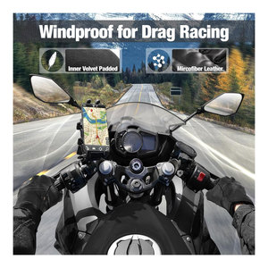 Gants de moto d'hiver coupe-vent unisexes, durables, antidérapants, compatibles avec les écrans tactiles, en cuir, pour la conduite par temps froid - Product Image 5