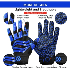 Gants de football américain personnalisés OEM avec excellente adhérence pour l'entraînement et les matchs - Product Image 3