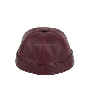 Chapeaux de Baseball personnalisés Bourgogne Réglable Pêcheur Bonnet Crâne Hommes Unisexe Bonnets En Cuir À La Main Casquette De Baseball - Product Image 3