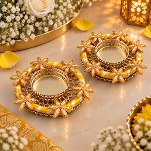 Juego de Bases para Velas Decorativas con Estampado Floral Hechas a Mano, Ecológicas y de Primera Calidad, Decoración para el Hogar, Bodas, Navidad, Mesa, Regalo de Inauguración de Casa - Product Image 2