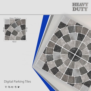 Carreaux de parking en porcelaine rustique mate 40x40cm-Carreaux de sol extérieurs en céramique émaillée antidérapante numérique gaufrée 9mm - Product Image 1