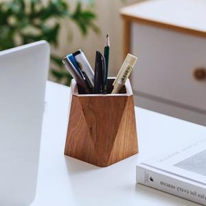 Minimalist <b>Wooden</b> Pen <b>Box</b> Rustic Pencil <b>Storage</b> Tray <b>with</b> <b>Lid</b> for Office, School, Home Office Decor - Product Image 2