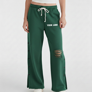 Pantalon de survêtement molletonné en polyester/coton pour femme, 300 GSM, épais, idéal pour l'hiver, décontracté, taille élastique, vente en gros, best-seller - Product Image 1