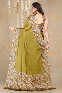 Sari KV de Rayón Estampado Tradicional para Uso Diario, Chiffon Georgette Antiarrugas Reversible para Otoño, Ideal para Fiestas - Product Image 4
