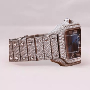 Reloj de Diamantes Moissanite Moderno Más Vendido para Hombre, Reloj de Pulsera de Acero Inoxidable para Viajes y Negocios, Disponible para la Venta - Product Image 2