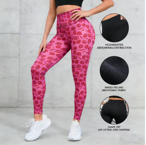 Leggings sexys de cintura alta con estampado para mujer, pantalones de yoga, mallas de ejercicio con efecto levanta glúteos, leggings de fitness para yoga, ropa para gimnasio y correr - Product Image 2