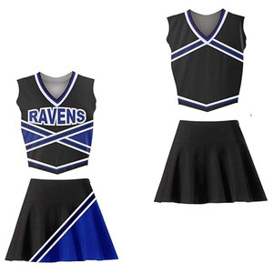Ensemble d'uniformes de cheerleader avec design brodé, tailles SM à 2XL, uniforme d'équipe de cheerleading personnalisé, tenue de cheerleader pour performance et compétition - Product Image 1