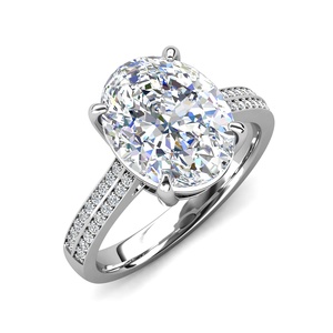 Anillo de Compromiso de Lujo 2023 para Mujer, Joyería de Plata 925 con Corte Ovalado y Piedras de Hielo Triturado, Micro Pavé, Joyería <span class=keywords><strong>Destiny</strong></span> - Product Image 3