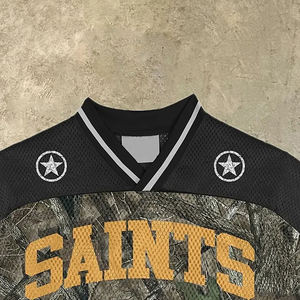 Saints 23 Camouflage Jersey T-shirt en polyester respirant à manches courtes et col en V pour hommes - Product Image 4