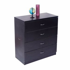 Simple 4 Drawer MDF Wood Dresser in Black Color - Product Image 6