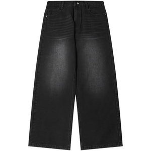 Vaqueros de mezclilla holgados de corte recto para hombre, estilo vintage, casual, moderno, lavado, streetwear - Product Image 5