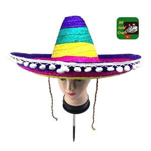 GRAN VENTA: Sombrero de Paja de Seagrass Bordado con Diseño a Rayas, Estilo Casual para Festivales de Verano - Product Image 4