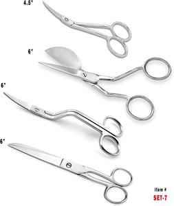 Tijeras profesionales de calidad superior aceptadas por ODM/OEM con apliques de pico de pato bordados, tijeras de sastre de acero inoxidable de 4 piezas - Product Image 2