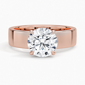 Bague de fiançailles solitaire en argent 925 plaqué or 14 carats avec moissanite ronde sertie à griffes, certifiée GRA, de Bhatiya Gems and Jewels. - Product Image 3