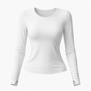 Commande en gros de hauts de yoga à manches longues pour femmes - Fabricant en gros de hauts de yoga à manches longues avec design personnalisé - Product Image 1