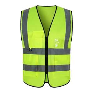 Gilet de sécurité réfléchissant, veste de travail à bandes réfléchissantes, vêtement jaune fluo, harnais de chantier, manteau de construction - Product Image 4