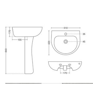 Elegant ceramic laundry sink pedestal basin 510x420x840mm bathroom washtub porcelain washing clothes basin miska set for utility - Product Image 6