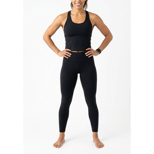 Ensemble de yoga sans couture pour homme, grande taille, composé d'un haut court et d'un legging taille haute, dos nageur, col rond, longueur intégrale, 2 pièces - Product Image 1