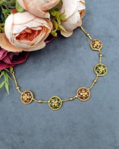 Collar Étnico Floral de Lujo con Pendientes de Botón, Conjunto de Joyería Minimalista al por Mayor para Mujeres, Accesorios para Bodas, Fiestas y Eventos Festivos - Product Image 5